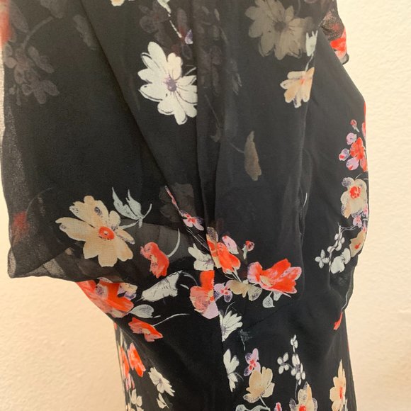 Black crossover bodice top with long sheer sleeves size XL very good condition - Picture 5 of 14